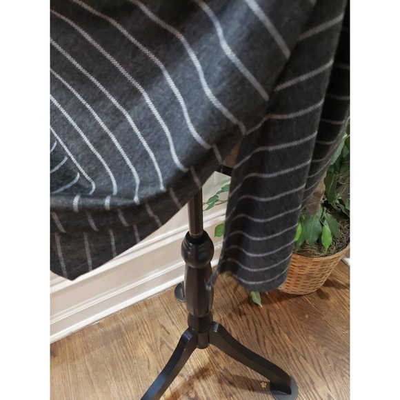 Spring Haze Women Gray Striped Rayon Long Sleeve Round Neck Knee Length Dress S - Picture 11 of 13